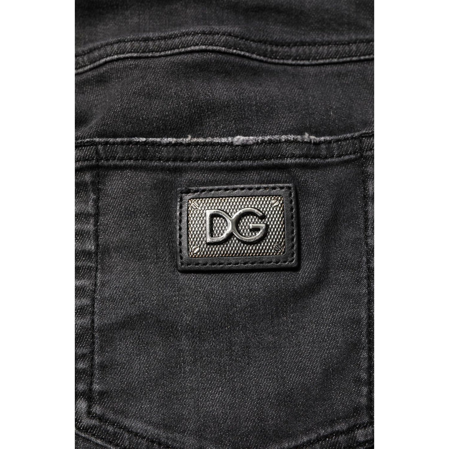 Dolce & Gabbana Black Cotton Low Waist Skinny Denim Jeans PAN76147-36