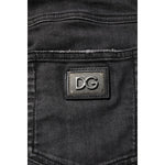 Dolce & Gabbana Black Cotton Low Waist Skinny Denim Jeans PAN76147-36