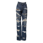 Dolce & Gabbana Blue Tattered Cotton Straight Denim Jeans PAN76486-40