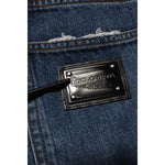 Dolce & Gabbana Blue Tattered Cotton Straight Denim Jeans PAN76486-40