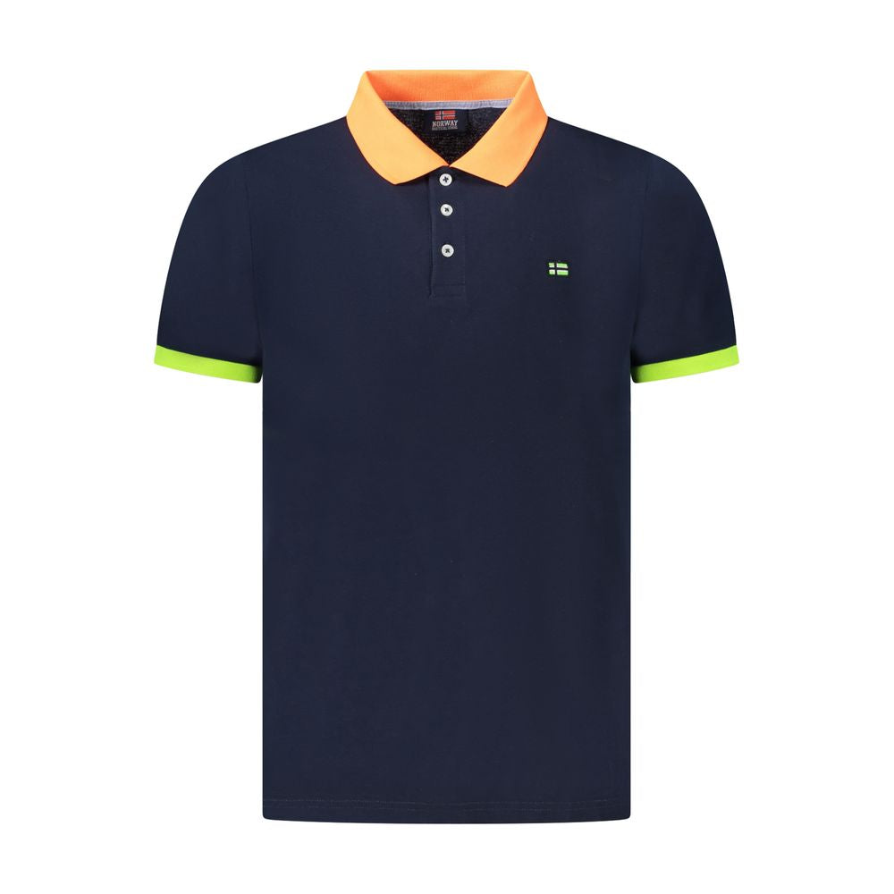 Norway 1963 Blue Cotton Men Polo Shirt NO-38997-XXL