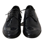 Dolce & Gabbana Blue Leather Polished Dress Derby Shoes MV2350-39