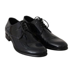 Dolce & Gabbana Blue Leather Polished Dress Derby Shoes MV2350-39