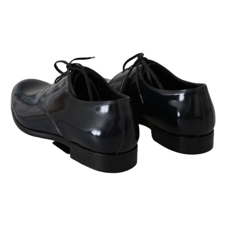 Dolce & Gabbana Blue Leather Polished Dress Derby Shoes MV2350-39