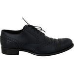 Dolce & Gabbana Dark Blue Leather Wingtip Oxford Dress Shoes MV2362-39