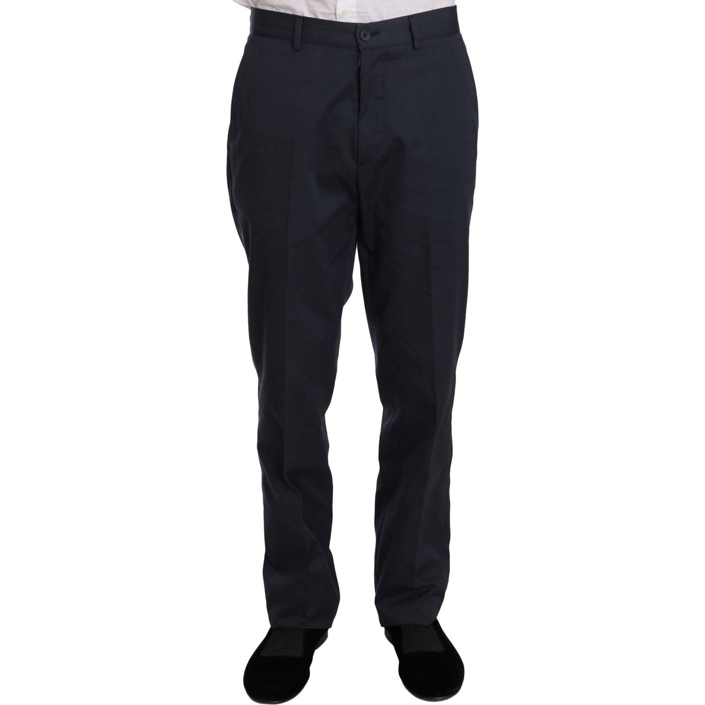 Romeo Gigli Two Piece 3 Button Cotton Blue Solid Suit KOS1434-50