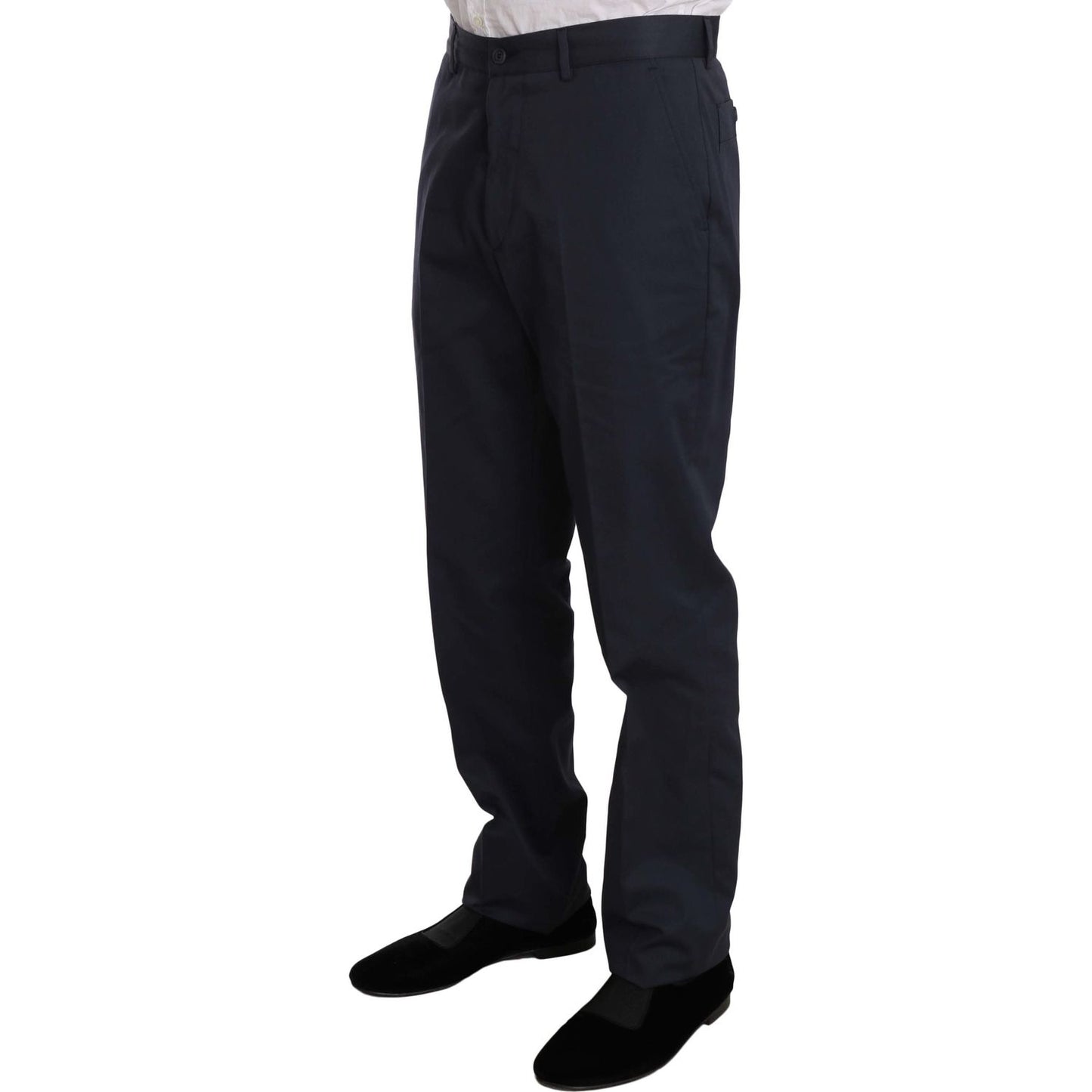 Romeo Gigli Two Piece 3 Button Cotton Blue Solid Suit KOS1434-50