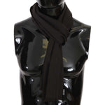 Dolce & Gabbana Brown Virgin Wool Striped Pattern Wrap Scarf MS5181