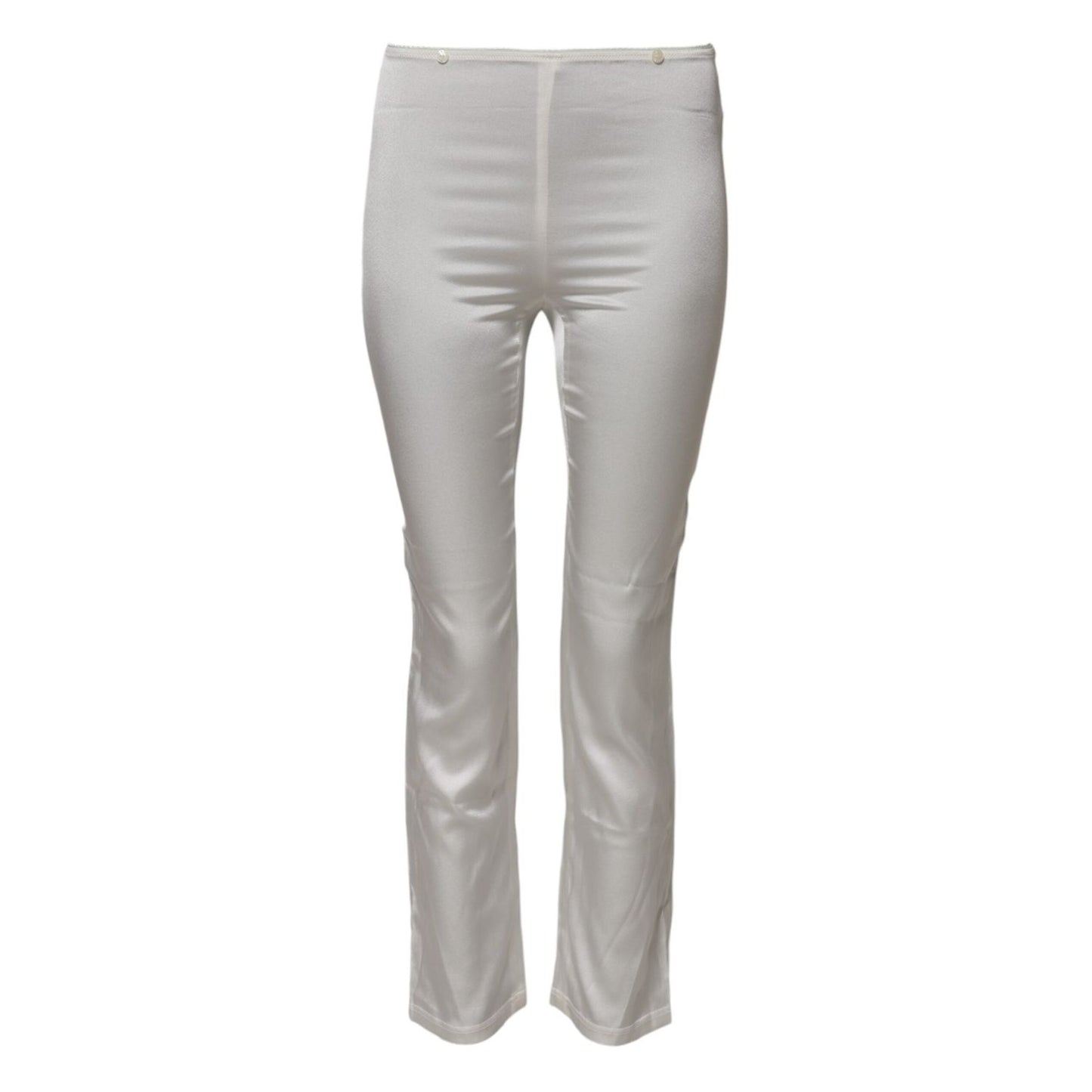 Dolce & Gabbana Ivory Silk Tapered High Waist Pants PAN76161-36