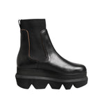 Sacai Black Chelsea Leather Pull On Women Ankle Boots Shoes