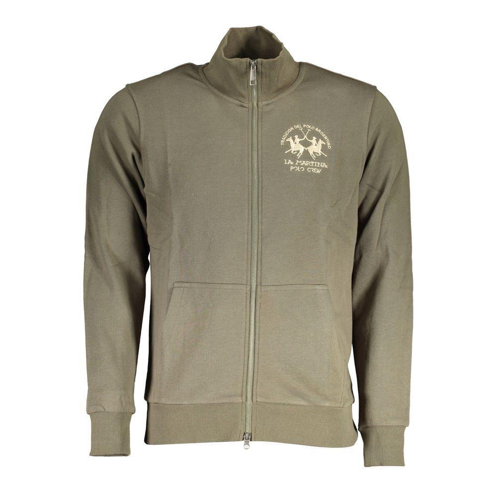 La Martina Green Cotton Sweater LA-17142-L
