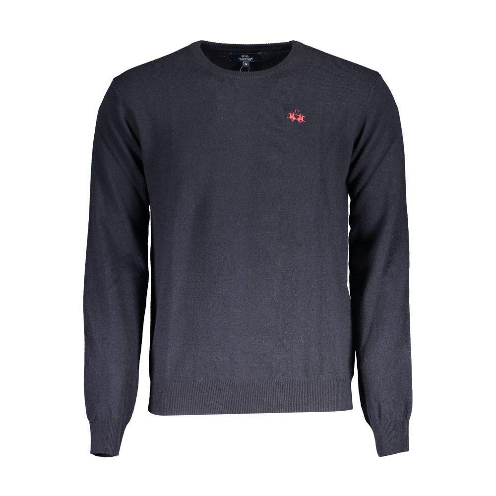 La Martina Blue Wool Sweater LA-17153-M