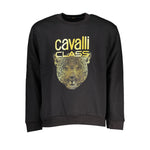 Cavalli Class Black Cotton Sweater CA-28494-XL