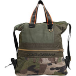 Dolce & Gabbana Military Green Patchwork Rucksack Backpack Bag BAG4635