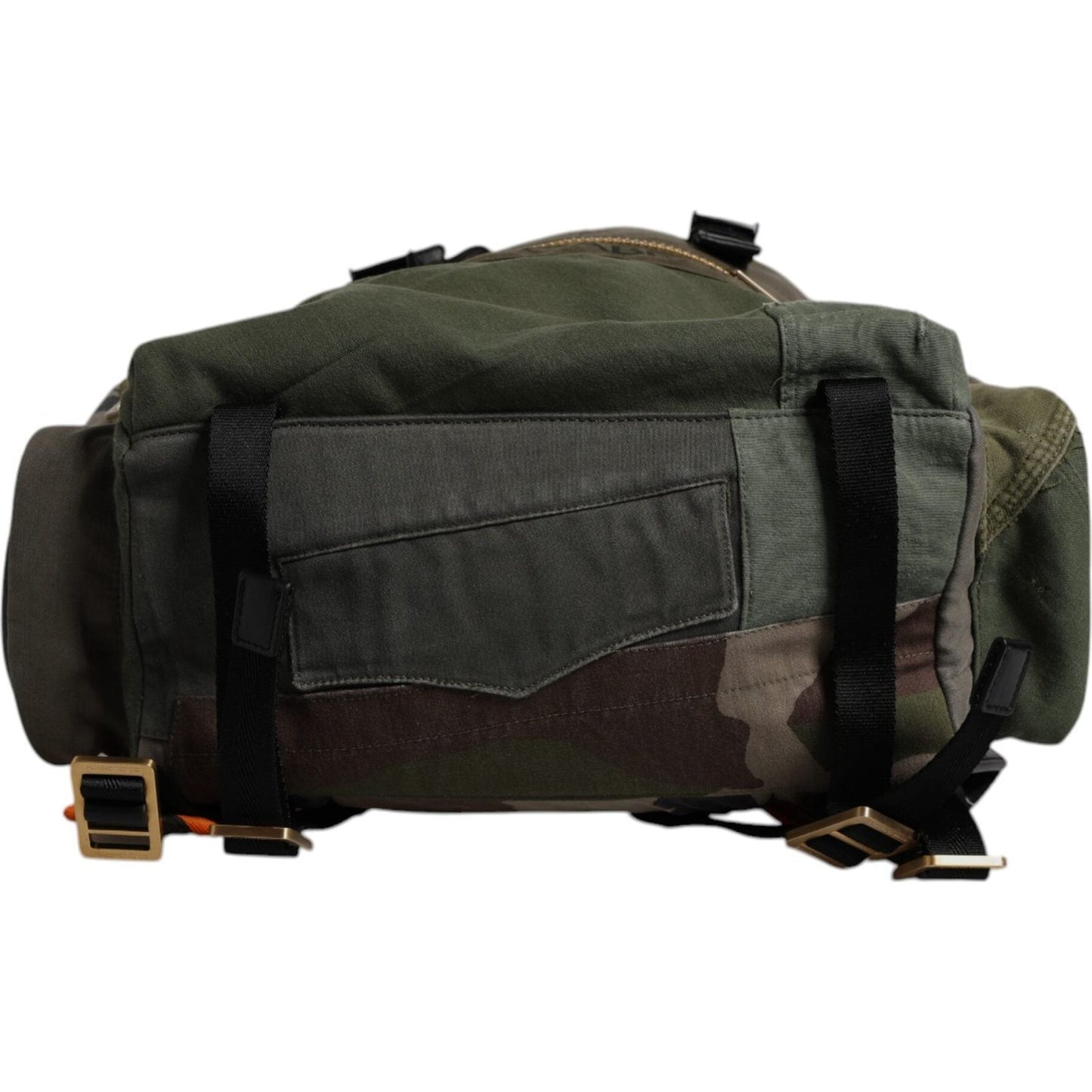 Dolce & Gabbana Military Green Patchwork Rucksack Backpack Bag BAG4640