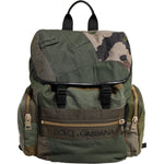Dolce & Gabbana Military Green Patchwork Rucksack Backpack Bag BAG4641