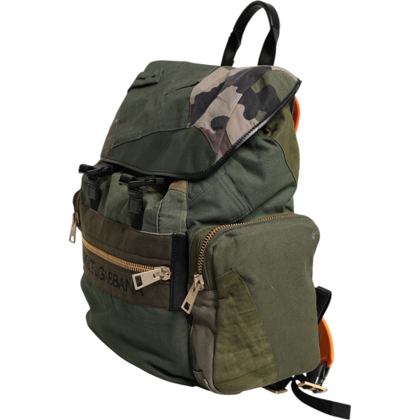 Dolce & Gabbana Military Green Patchwork Rucksack Backpack Bag BAG4641