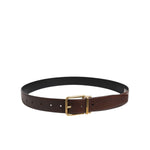 Dolce & Gabbana Brown Classic Gold Metal Logo Buckle Men Belt BEL9303-90
