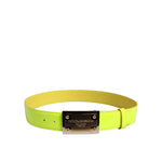 Dolce & Gabbana Yellow Green Classic Metal Logo Buckle Belt BEL9401-100