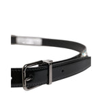 Dolce & Gabbana Black Embellished Metal Logo Buckle Belt BEL9405-90