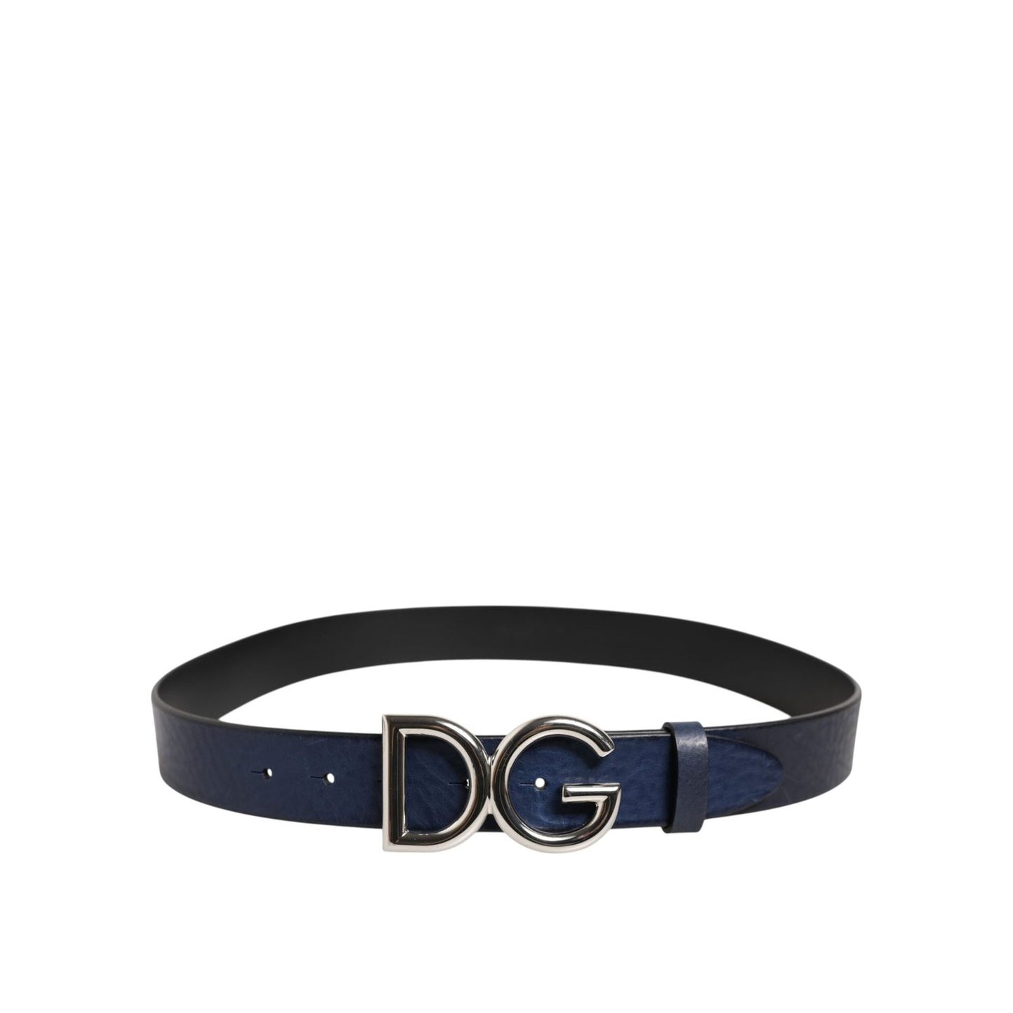 Dolce & Gabbana Blue Classic Silver Metal DG Logo Buckle Belt BEL9463-90