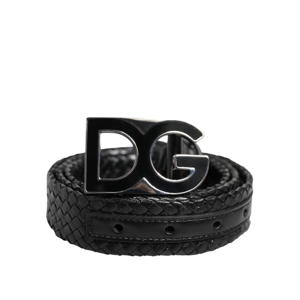 Dolce & Gabbana Black Classic Leather DG Logo Buckle Belt BEL9465-95