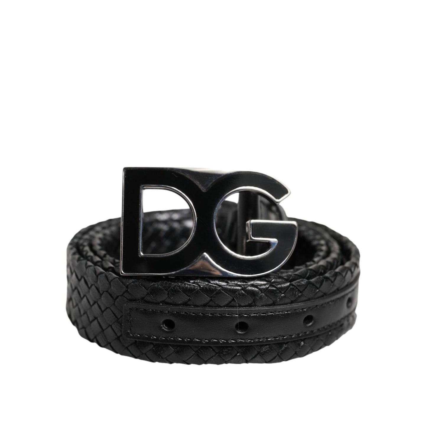Dolce & Gabbana Black Classic Leather DG Logo Buckle Belt BEL9465-95