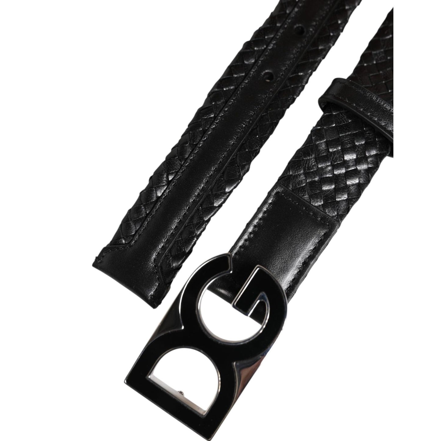 Dolce & Gabbana Black Classic Leather DG Logo Buckle Belt BEL9465-95