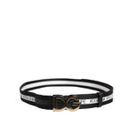 Dolce & Gabbana Black Cotton Gold Tone Metal DG Buckle Belt BEL9476-90