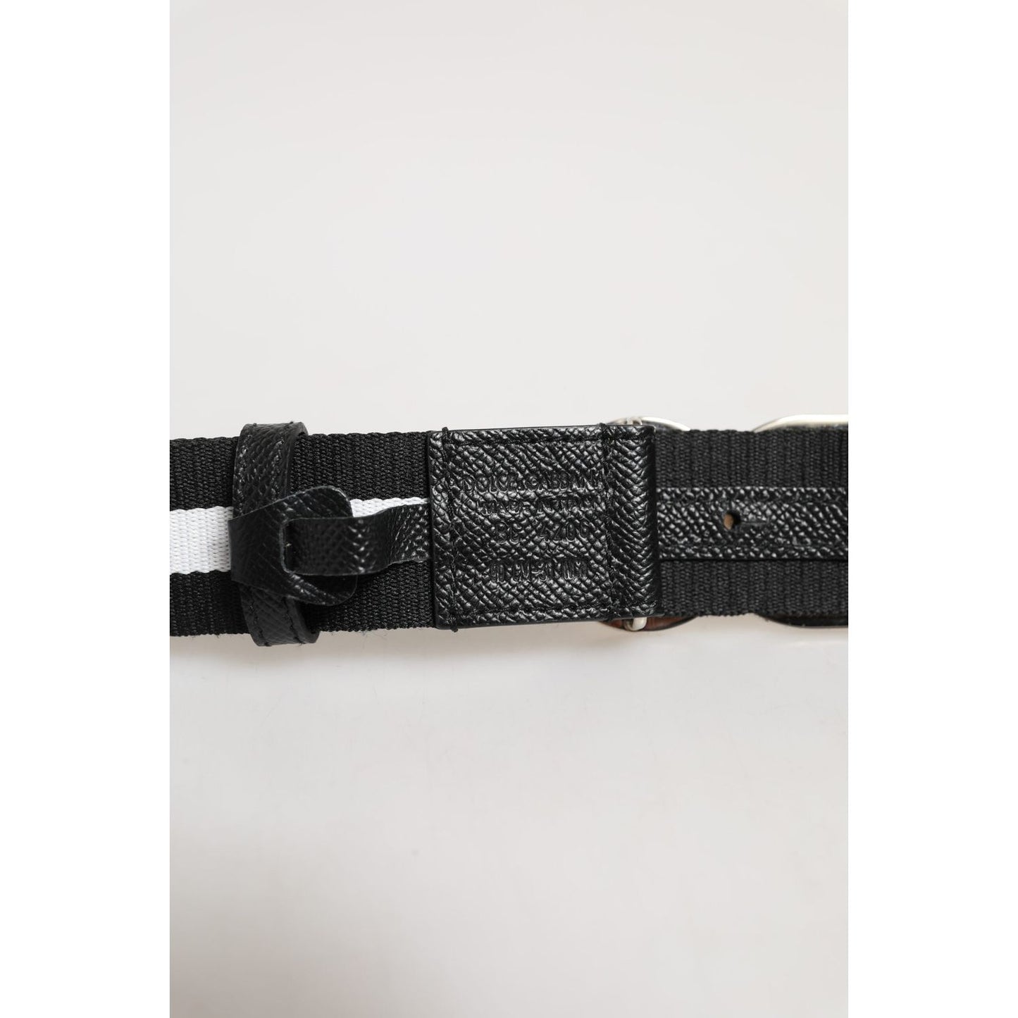 Dolce & Gabbana Black Cotton Gold Tone Metal DG Buckle Belt BEL9476-90