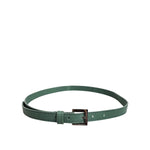 Dolce & Gabbana Dark Green Leather Silver Metal Buckle Belt WMB527-75