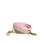 Dolce & Gabbana Beige Pink Leather Handbag Accessory Shoulder Strap