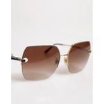 Dolce & Gabbana Gold Brown Gradient Square DG2267 Eyewear Sunglasses