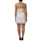 Dolce & Gabbana White Lace DG Logo Silk Dress Sleepwear