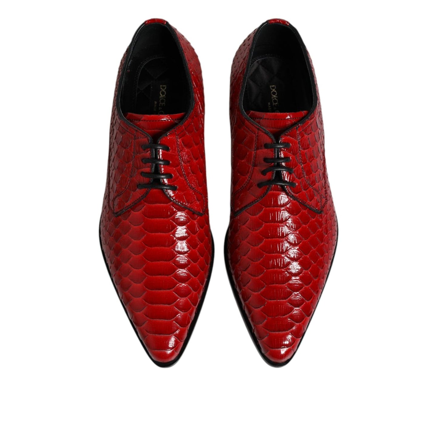 Dolce & Gabbana Red Exotic Leather Lace Up Dress Derby Shoes MV7615-39