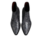 Dolce & Gabbana Dark Gray Cotton Sequined Chelsea Boots Shoes MV7604-41