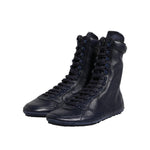 Dolce & Gabbana Dark Blue Leather KING High Top Sneakers Shoes MV7607-40