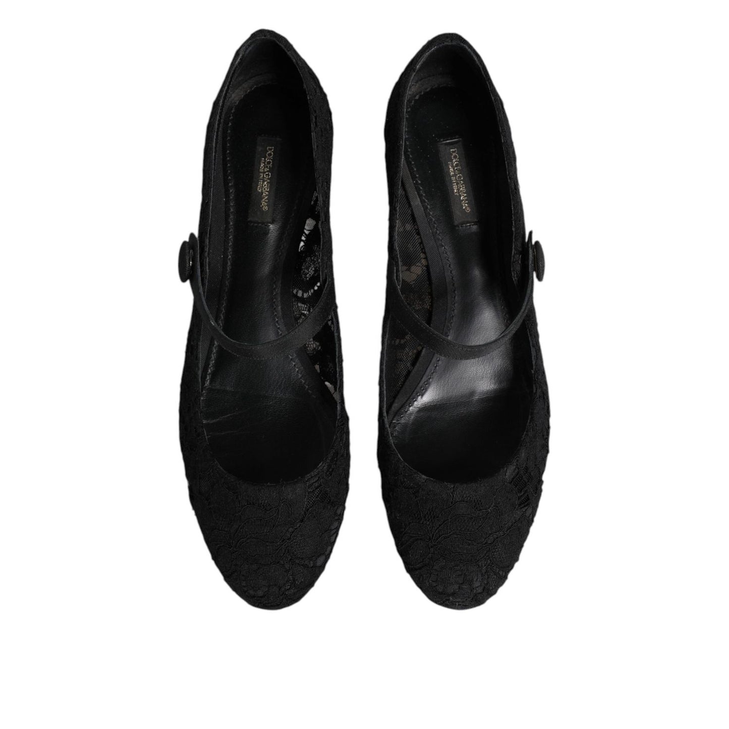 Dolce & Gabbana Black Vally Taormina Floral Lace Pumps Shoes LA12712-40