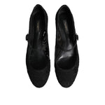 Dolce & Gabbana Black Vally Taormina Floral Lace Pumps Shoes LA12712-40