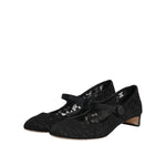 Dolce & Gabbana Black Vally Taormina Floral Lace Pumps Shoes LA12712-40