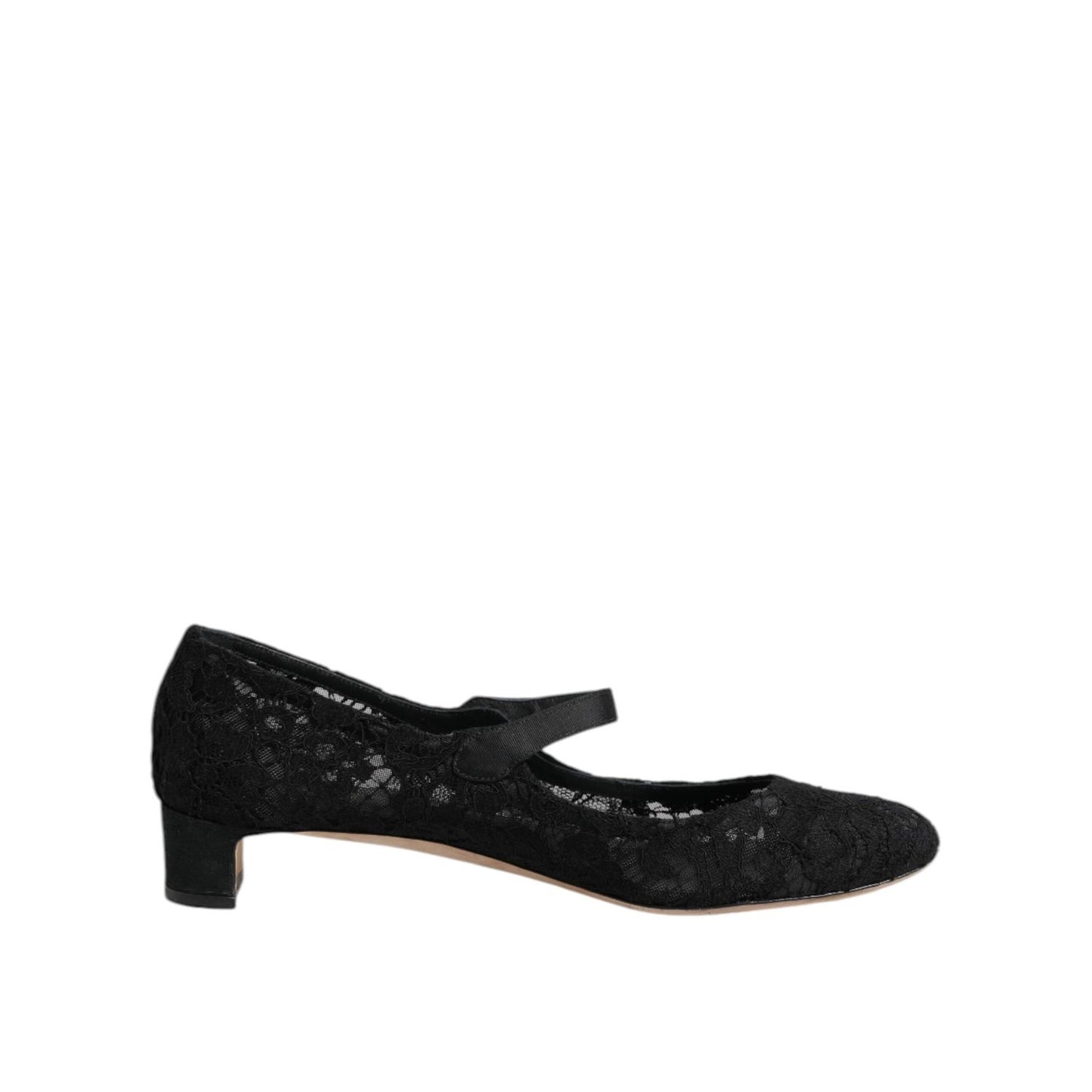 Dolce & Gabbana Black Vally Taormina Floral Lace Pumps Shoes LA12712-40