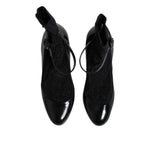 Dolce & Gabbana Black Leather Lace Socks Heels Pumps Shoes LA12763-39