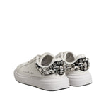 John Richmond White Rhinestone Embellished Sneakers Shoes LA12768-36