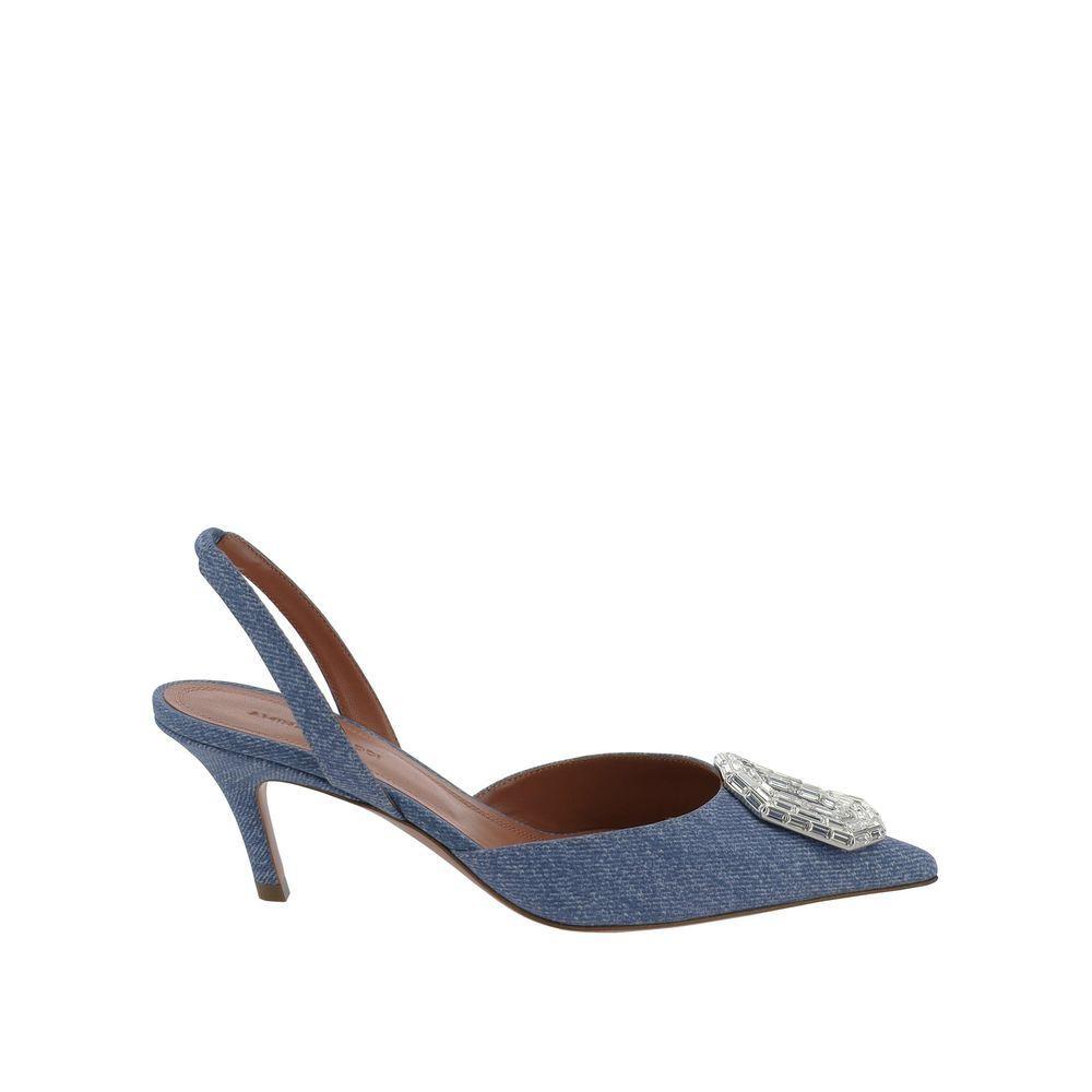Amina Muaddi Camelia Sling 60 Printed Denim Pumps AM-8735199985876-EU36.5/US6.5