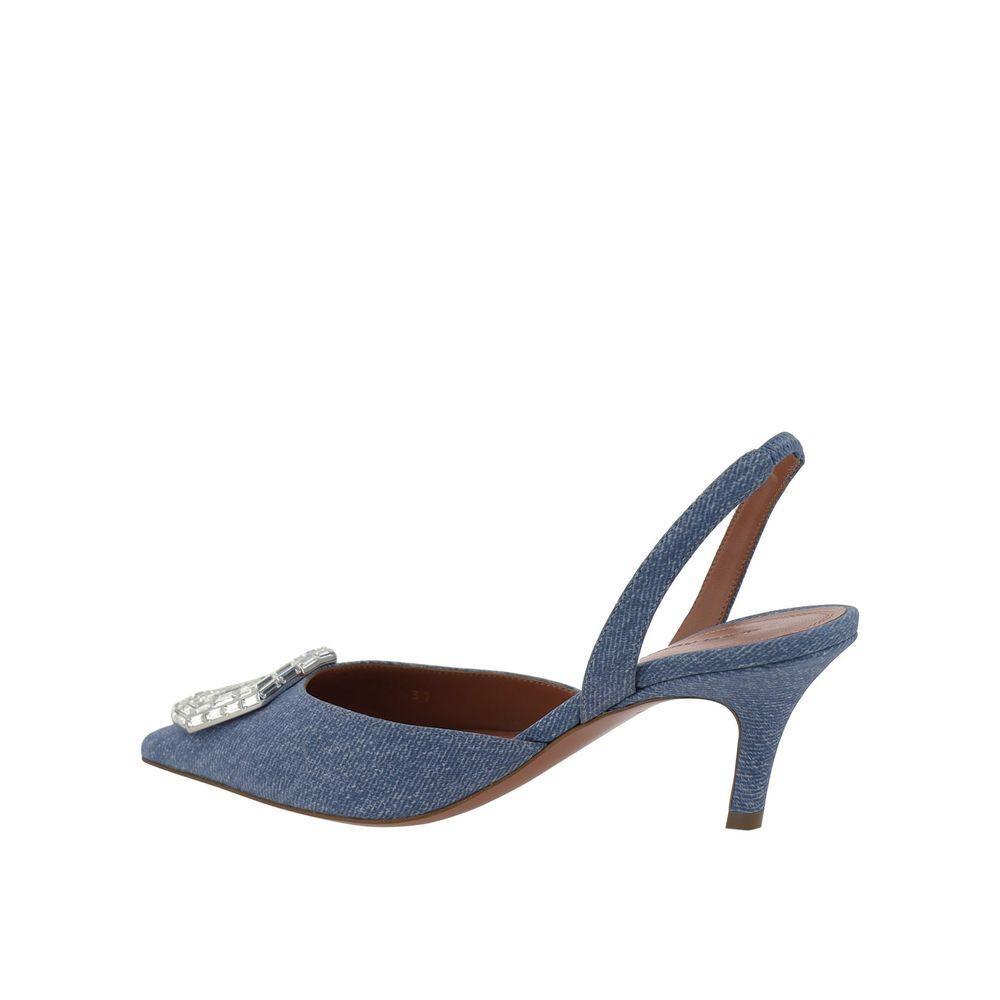 Amina Muaddi Camelia Sling 60 Printed Denim Pumps AM-8735199985876-EU36.5/US6.5