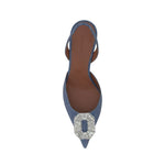 Amina Muaddi Camelia Sling 60 Printed Denim Pumps AM-8735199985876-EU36.5/US6.5