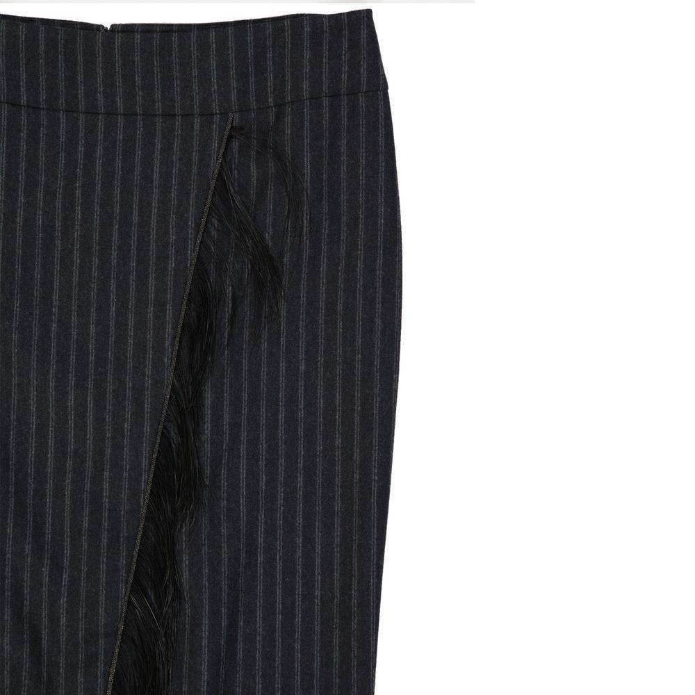 Brunello Cucinelli Wool Striped Skirt BR-8735290261716-44