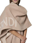 Fendi Wool And Cashmere Poncho FE-8815573303508-ONE SIZE