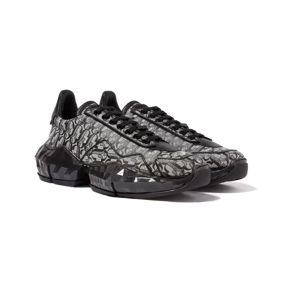 Jimmy Choo Diamond JC Monogram Glitter Leather Sneakers JI-8831299682516-EU35/US5