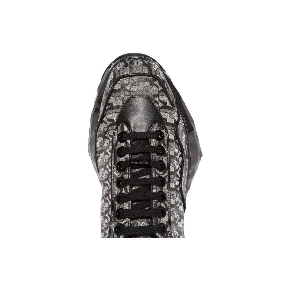 Jimmy Choo Diamond JC Monogram Glitter Leather Sneakers JI-8831299682516-EU35/US5